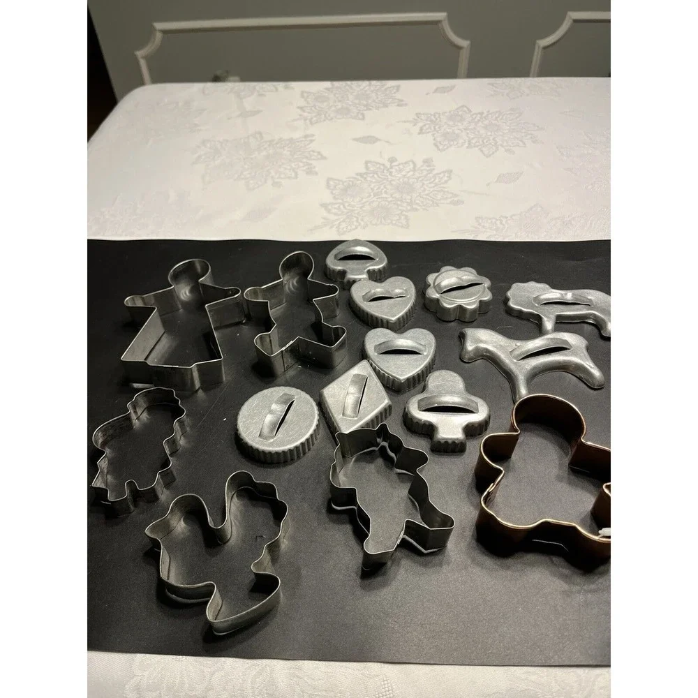 Lot of 15 Vintage Metal Cookie Cutter